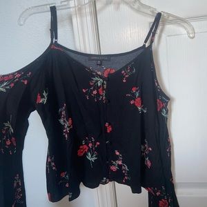 Kendall and Kylie open shoulder blouse